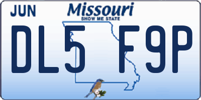 MO license plate DL5F9P