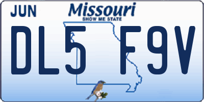 MO license plate DL5F9V