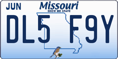 MO license plate DL5F9Y