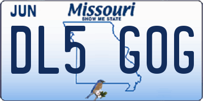 MO license plate DL5G0G