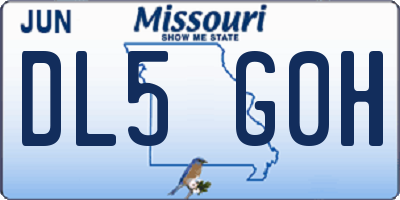 MO license plate DL5G0H