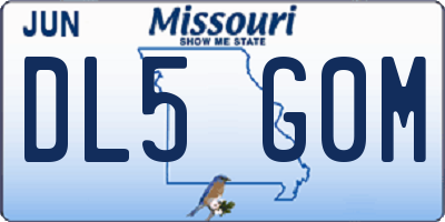 MO license plate DL5G0M