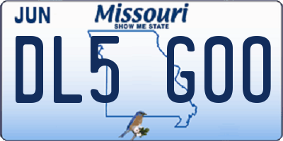 MO license plate DL5G0O