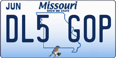 MO license plate DL5G0P