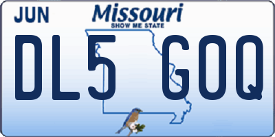 MO license plate DL5G0Q