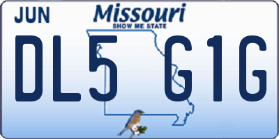 MO license plate DL5G1G