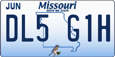 MO license plate DL5G1H