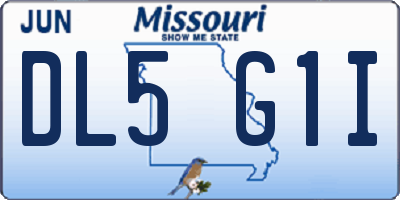 MO license plate DL5G1I