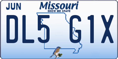 MO license plate DL5G1X