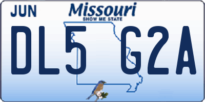 MO license plate DL5G2A