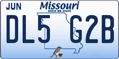 MO license plate DL5G2B