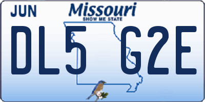 MO license plate DL5G2E