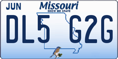 MO license plate DL5G2G