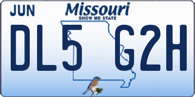 MO license plate DL5G2H