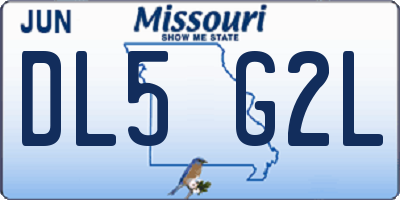 MO license plate DL5G2L