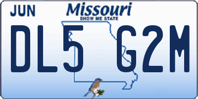 MO license plate DL5G2M