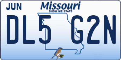MO license plate DL5G2N