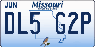 MO license plate DL5G2P
