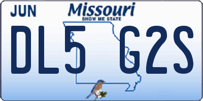 MO license plate DL5G2S
