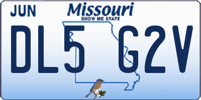 MO license plate DL5G2V