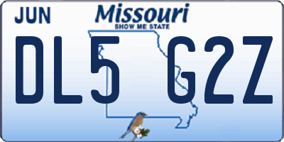 MO license plate DL5G2Z