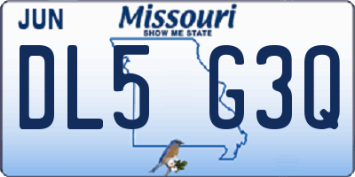 MO license plate DL5G3Q