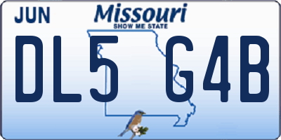 MO license plate DL5G4B