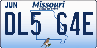 MO license plate DL5G4E