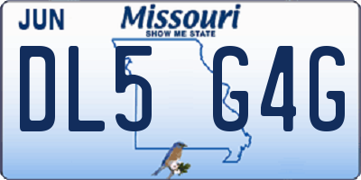 MO license plate DL5G4G