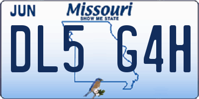MO license plate DL5G4H