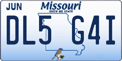 MO license plate DL5G4I