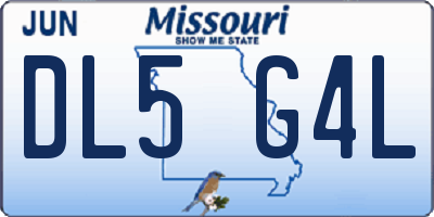 MO license plate DL5G4L