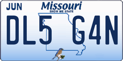 MO license plate DL5G4N