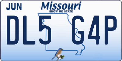 MO license plate DL5G4P