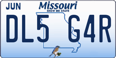 MO license plate DL5G4R