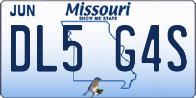MO license plate DL5G4S