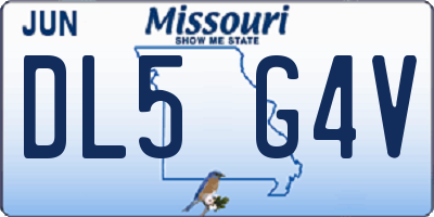 MO license plate DL5G4V