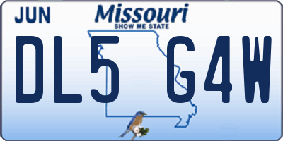 MO license plate DL5G4W