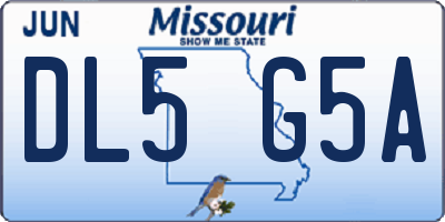 MO license plate DL5G5A