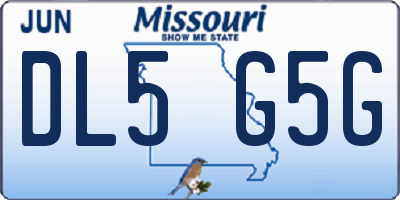 MO license plate DL5G5G