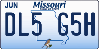 MO license plate DL5G5H