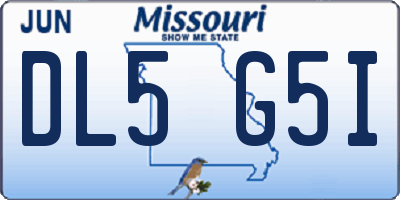 MO license plate DL5G5I