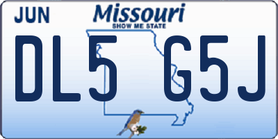 MO license plate DL5G5J