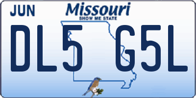MO license plate DL5G5L