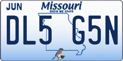 MO license plate DL5G5N