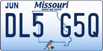 MO license plate DL5G5Q
