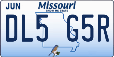 MO license plate DL5G5R