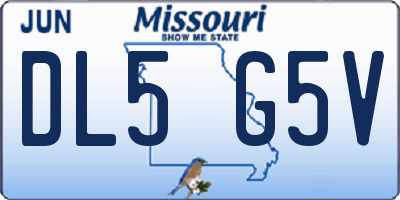 MO license plate DL5G5V