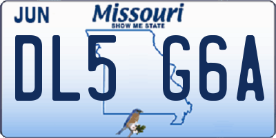 MO license plate DL5G6A
