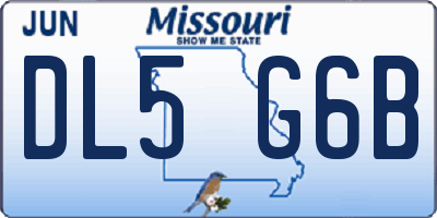 MO license plate DL5G6B